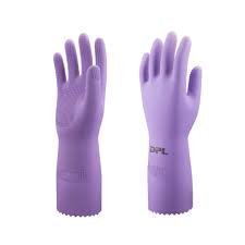latexhandske, dpl nova 45, s, lyserød, latex, indvendig velourisering
