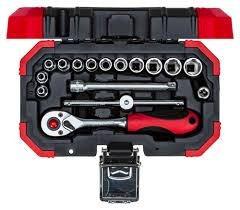 topnøglesæt 1/4" med 16 dele 4 13 mm 100 mm forlænger topnøglesæt 1/4" med 16 dele 4 13 mm 100 mm forlænger