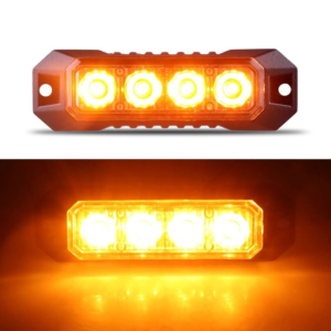 flashing warning light , amber, 4 led's