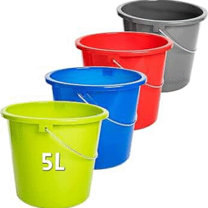 spand 5l blå, rød & grøn