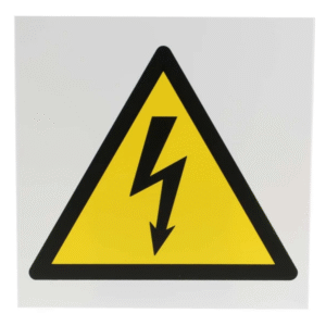 skilt, elektrisk spænding 200x200mm. klistermærke