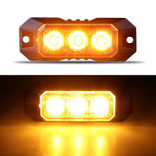 flashing warning light, amber, 3 led's