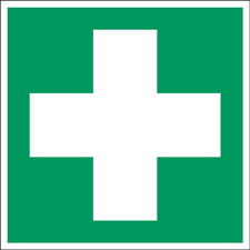 skilt, førstehjælp 200x200mm.