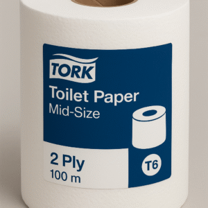 tork toiletpapir mid size,t6, 2 lag, hvid, 100 m pr rl